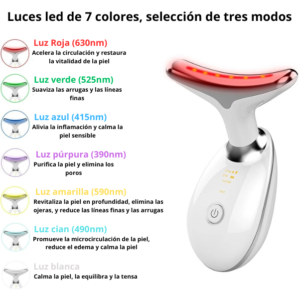 Masajeador de Papada Luz led con 7 modos de actuación