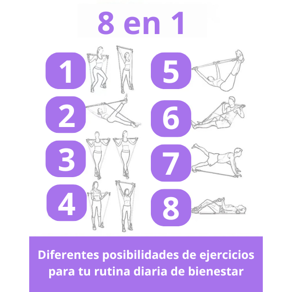 Barra con cuerdas elásticas para hacer ejercicio (Pilates, Yoga)
