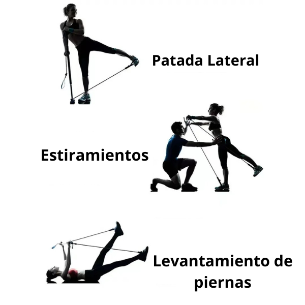 Barra con cuerdas elásticas para hacer ejercicio (Pilates, Yoga)