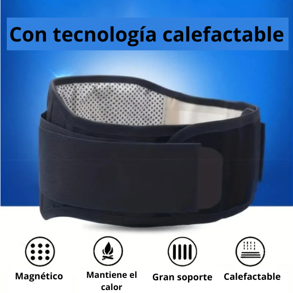 Cinturón Terapéutico para Soporte Lumbar con Autocalentamiento y Terapia Magnética