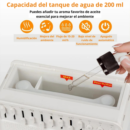 Humidificador Relajante con sonidos de la naturaleza Bluetooth