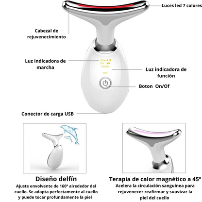 Masajeador de Papada Luz led con 7 modos de actuación