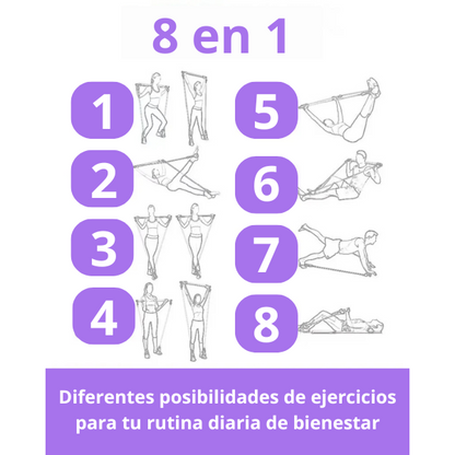 Barra con cuerdas elásticas para hacer ejercicio (Pilates, Yoga)