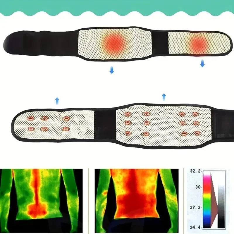 Cinturón Terapéutico para Soporte Lumbar con Autocalentamiento y Terapia Magnética